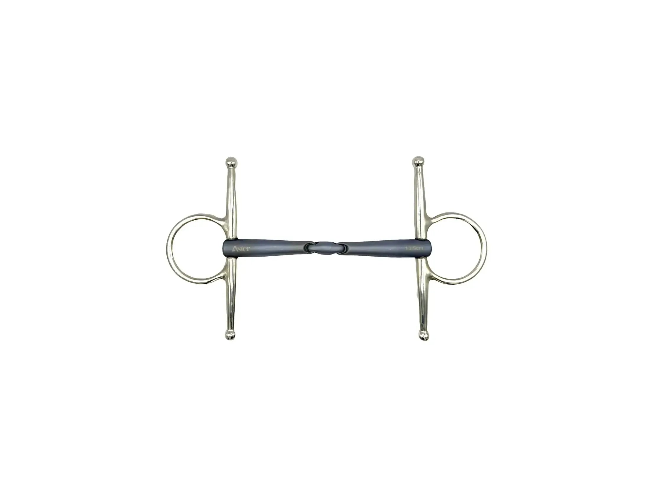 Full cheek double jointed lock up titanium bit with grey finish.