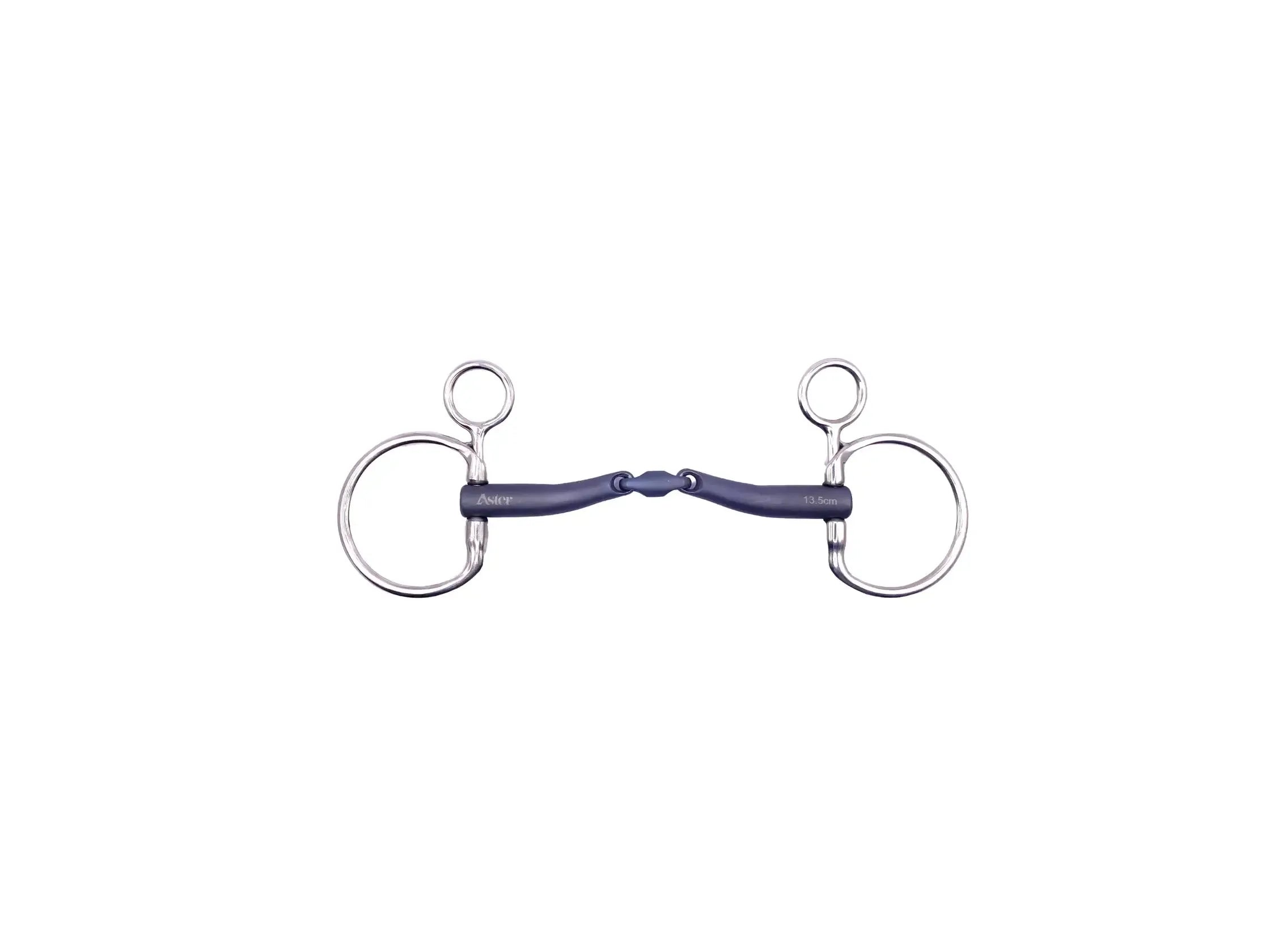 Aster Gentle curve titanium double jointed baucher drop cheek bit with tongue relief
