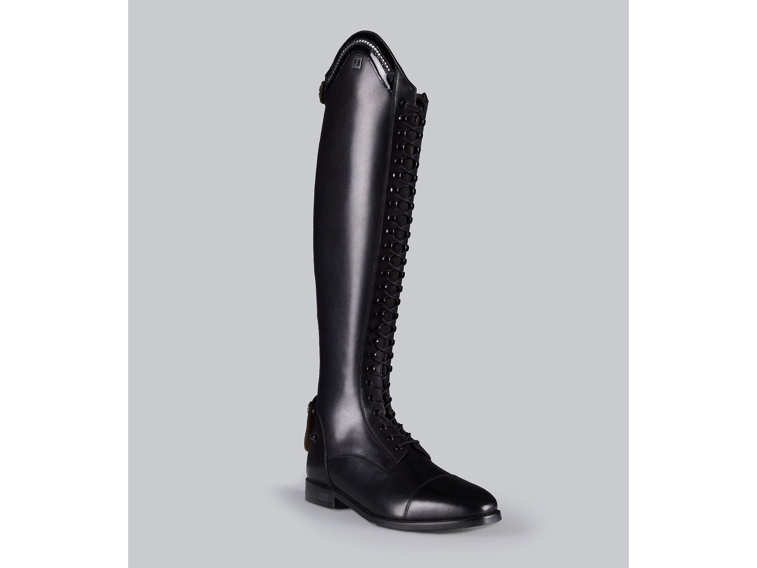 Astra Womens Lace Front Tall Leather Riding Boots