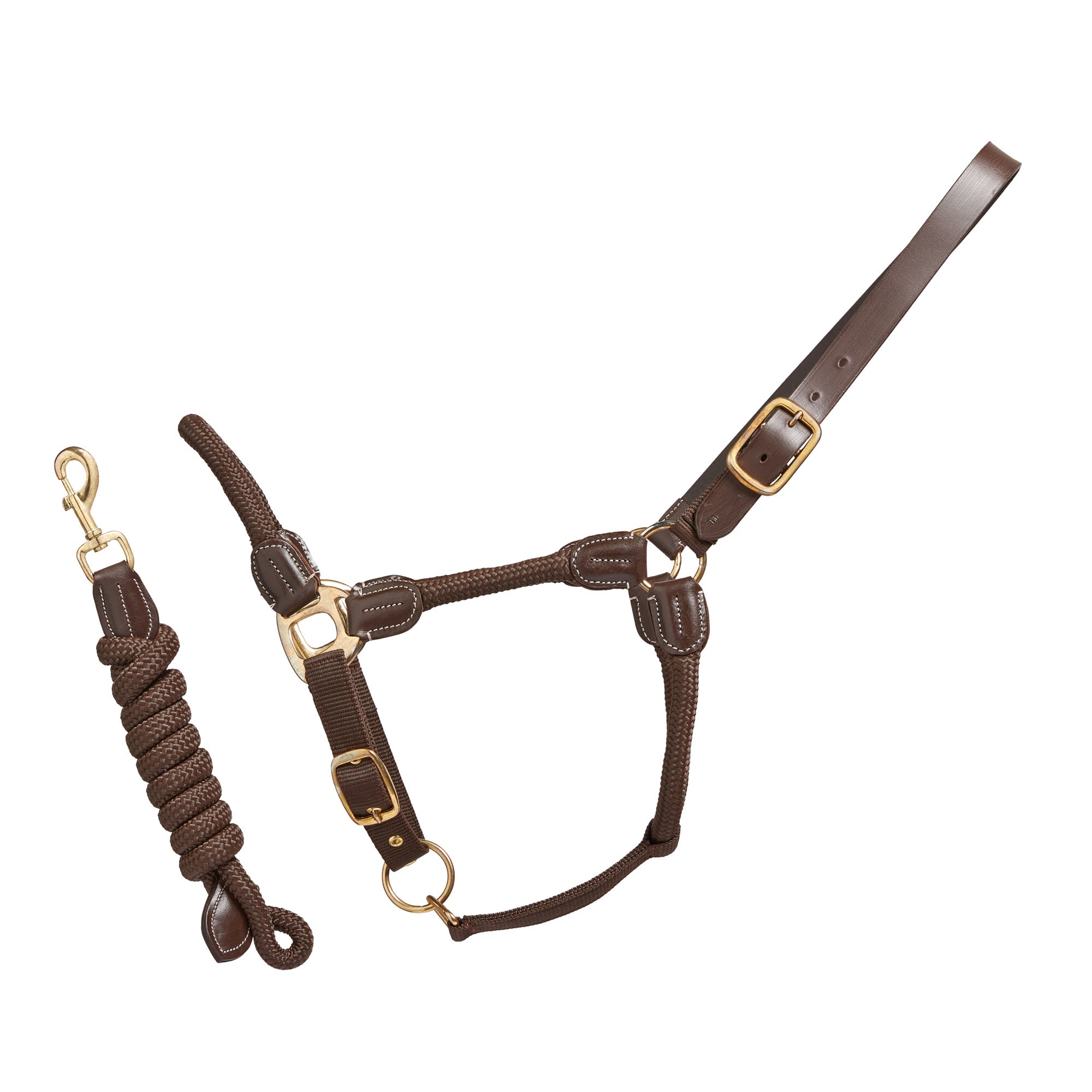 Rope Leather Headcollar and Leadrope