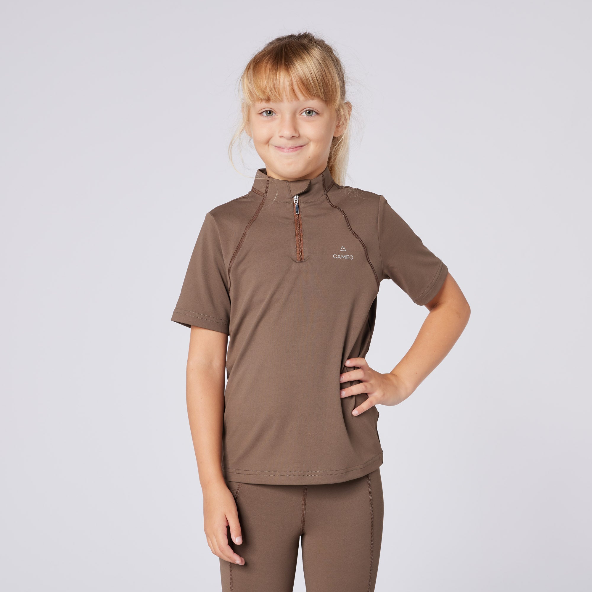 Junior Short Sleeve Base Layer Mocha