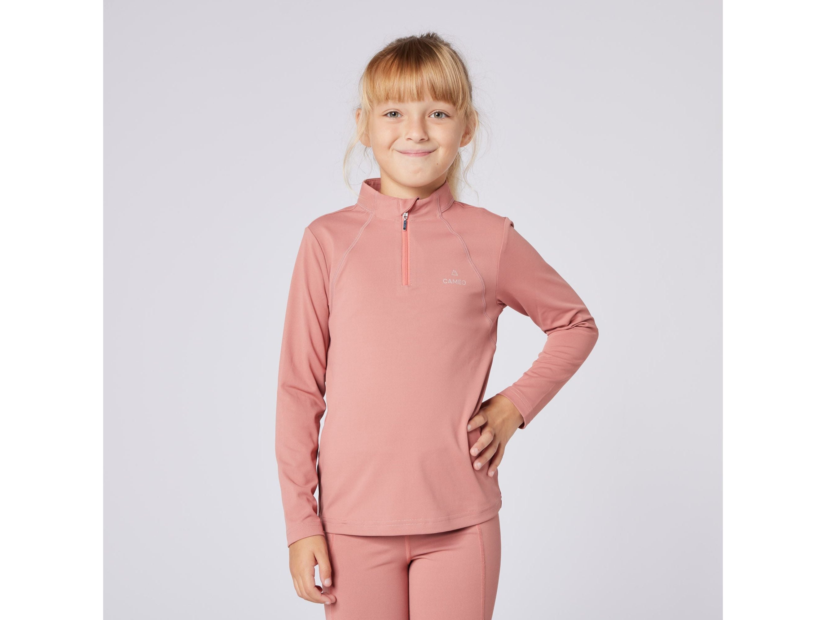 Junior Core Baselayer Dusky pink side view