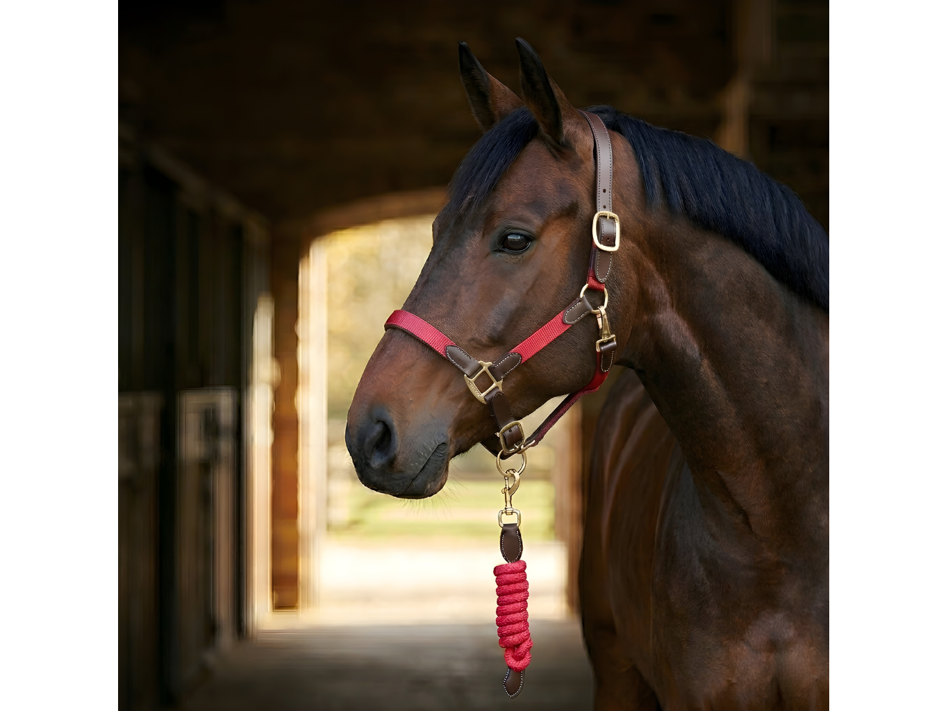 Performance Leather Headcollar & Lead side view
