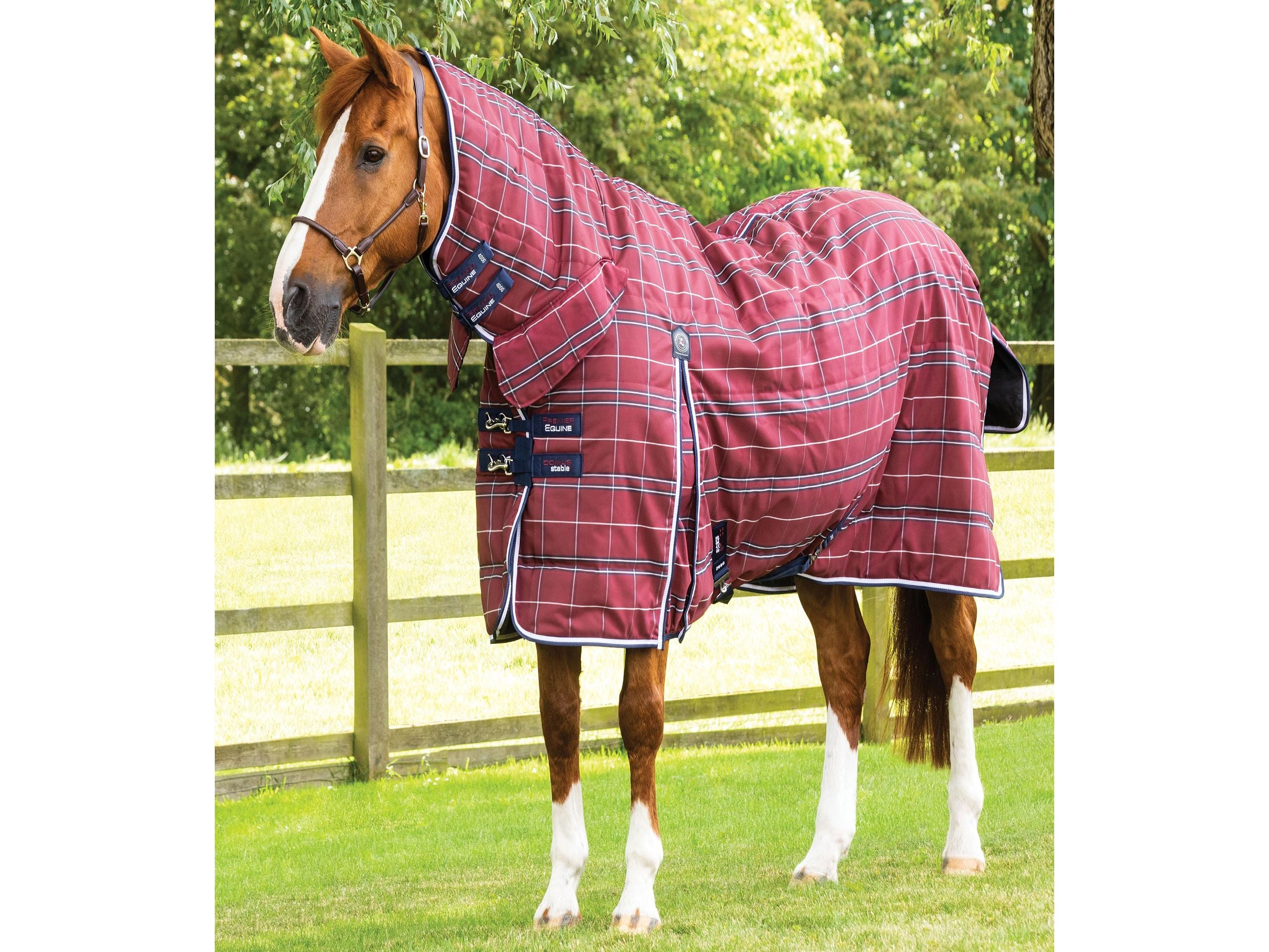 Domus 400g Combo Stable Rug Burgundy Check Burgundy