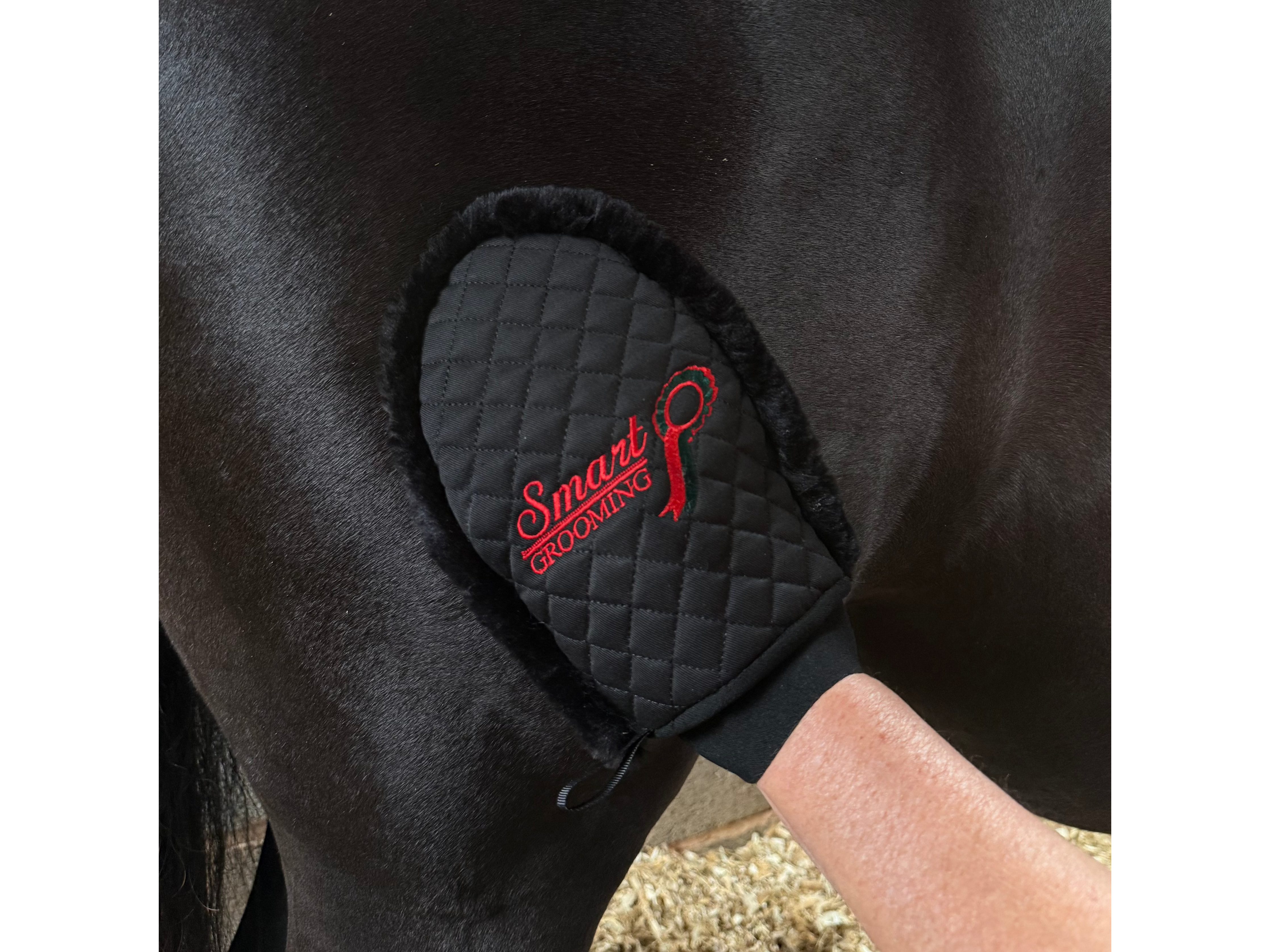 quilted grooming mitt - equestrian equipment