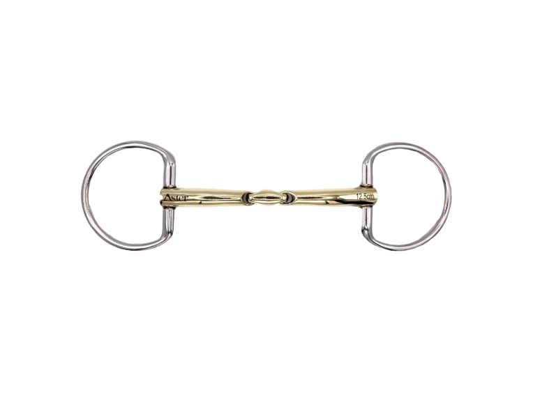 Aster Gentle Golden Double Jointed Snaffle Fixed Ring