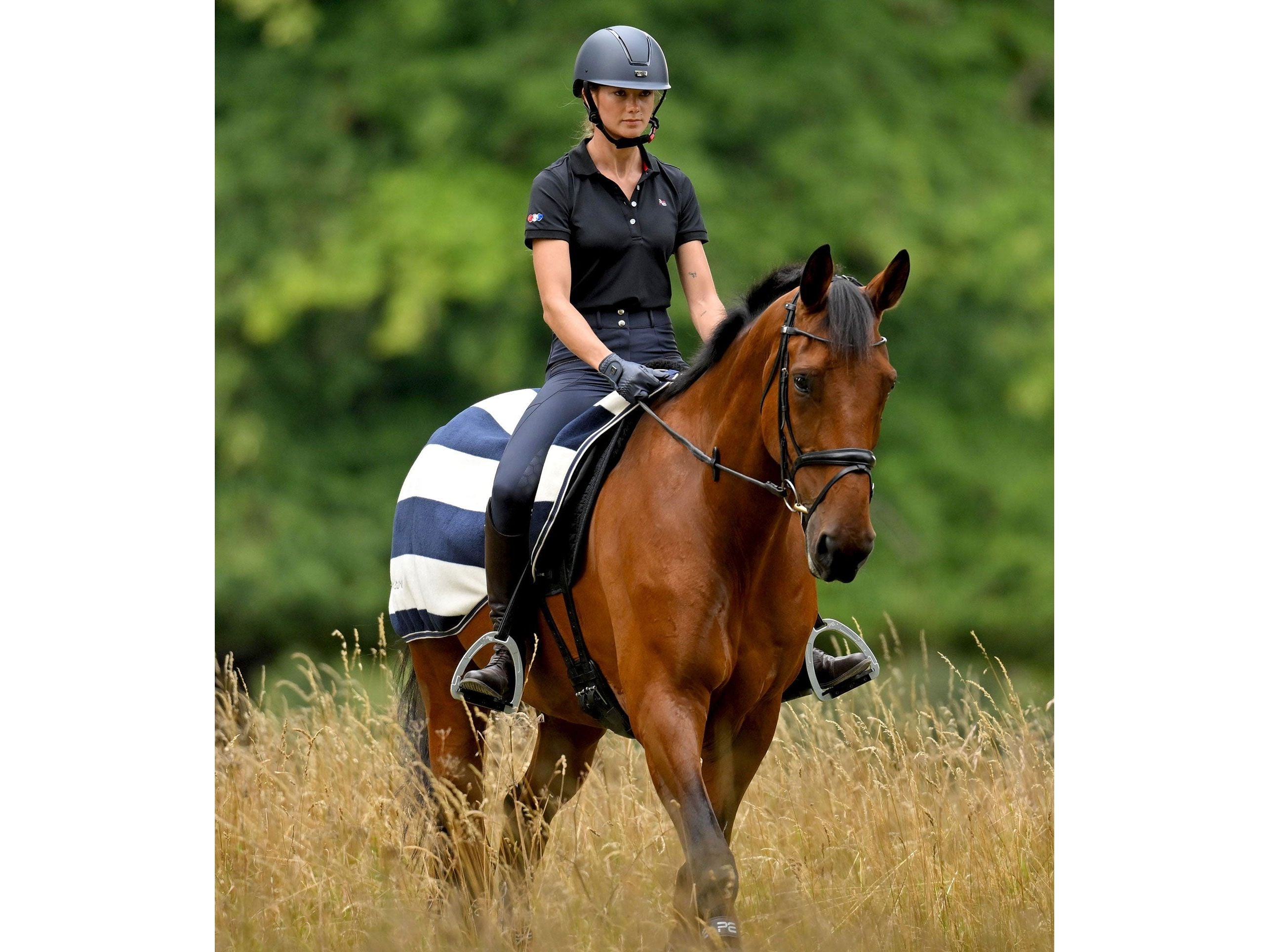 Vellus Horse Fleece Exercise Sheet Navy/White Navy/ White