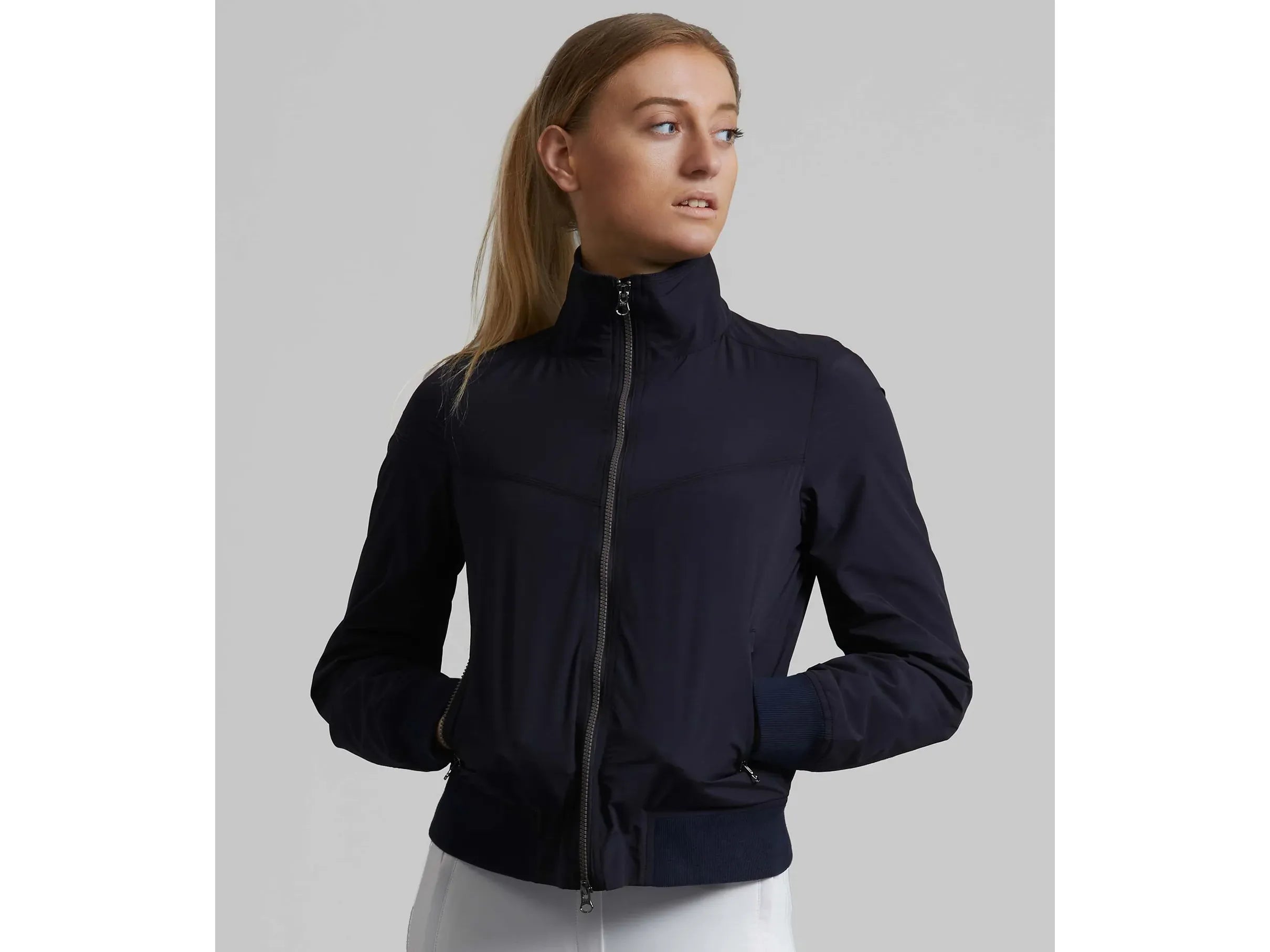Premier Equine Voltana Ladies Riding Bomber Jacket Navy Large RRP £64.00