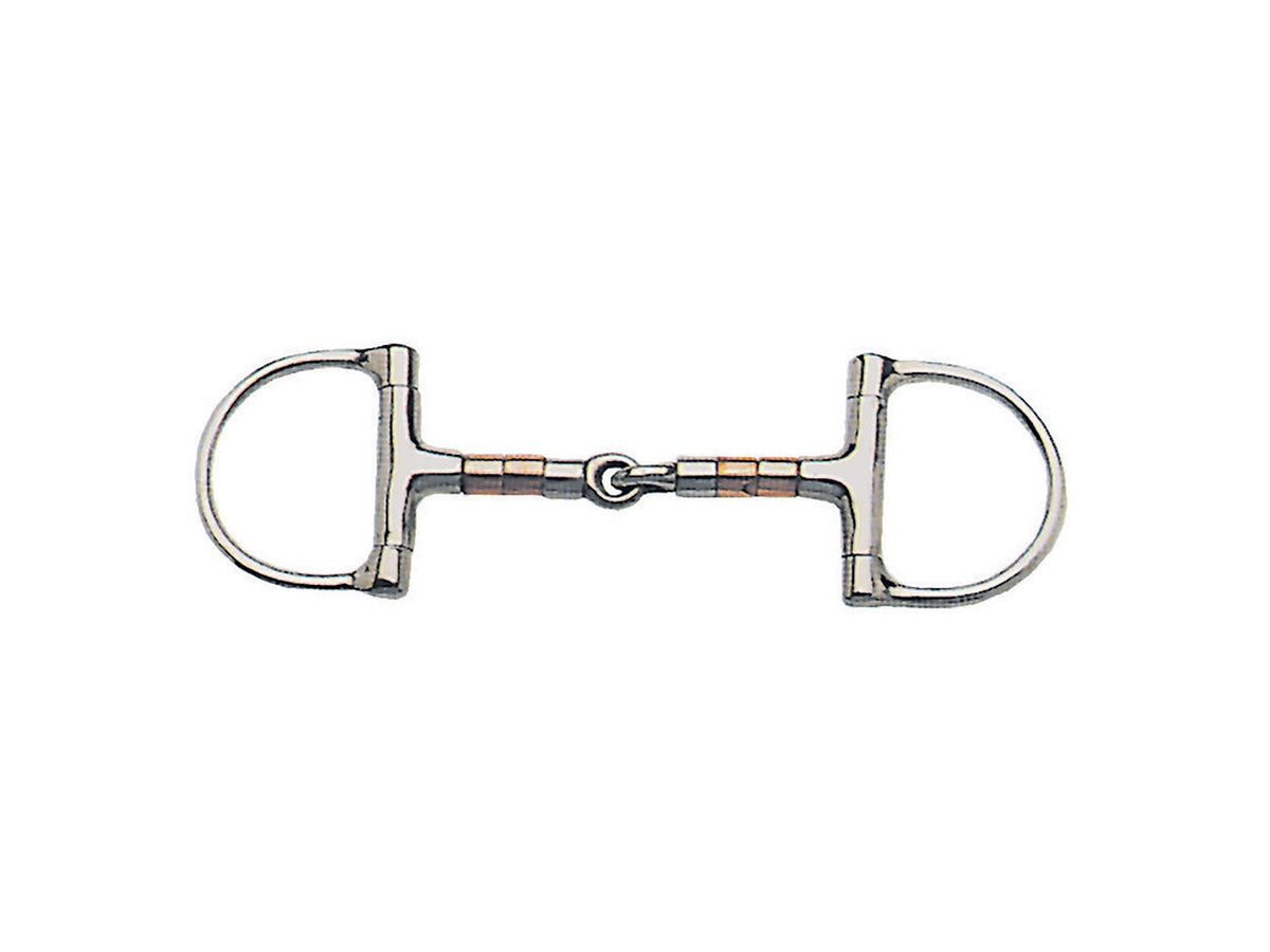 Korsteel Stainless Steel Copper & Steel Rollers Jointed Dee Ring Snaffle Bit