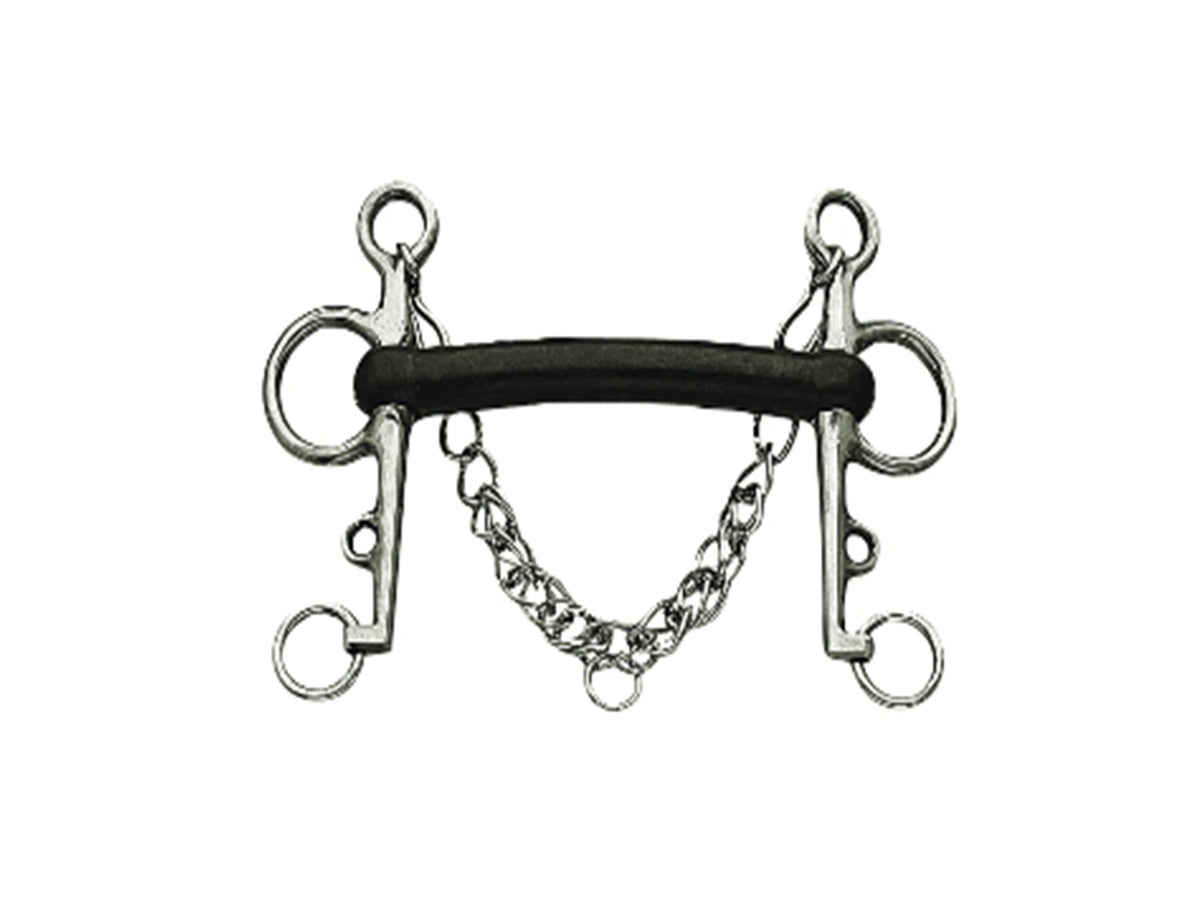 KORSTEEL HARD RUBBER MULLEN MOUTH PELHAM BIT 6"