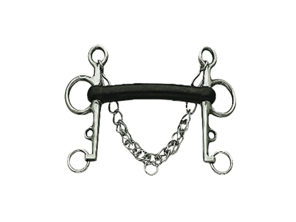 Korsteel Hard Rubber Mullen Mouth Pelham Bit