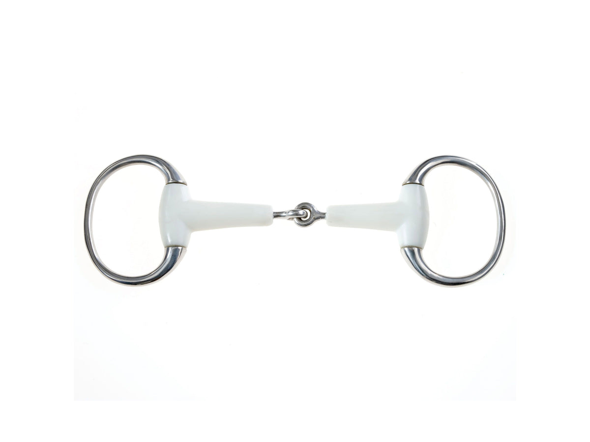 KORSTEEL FLEXI MOUTH JOINTED EGGBUTT SNAFFLE BIT IVORY 5"