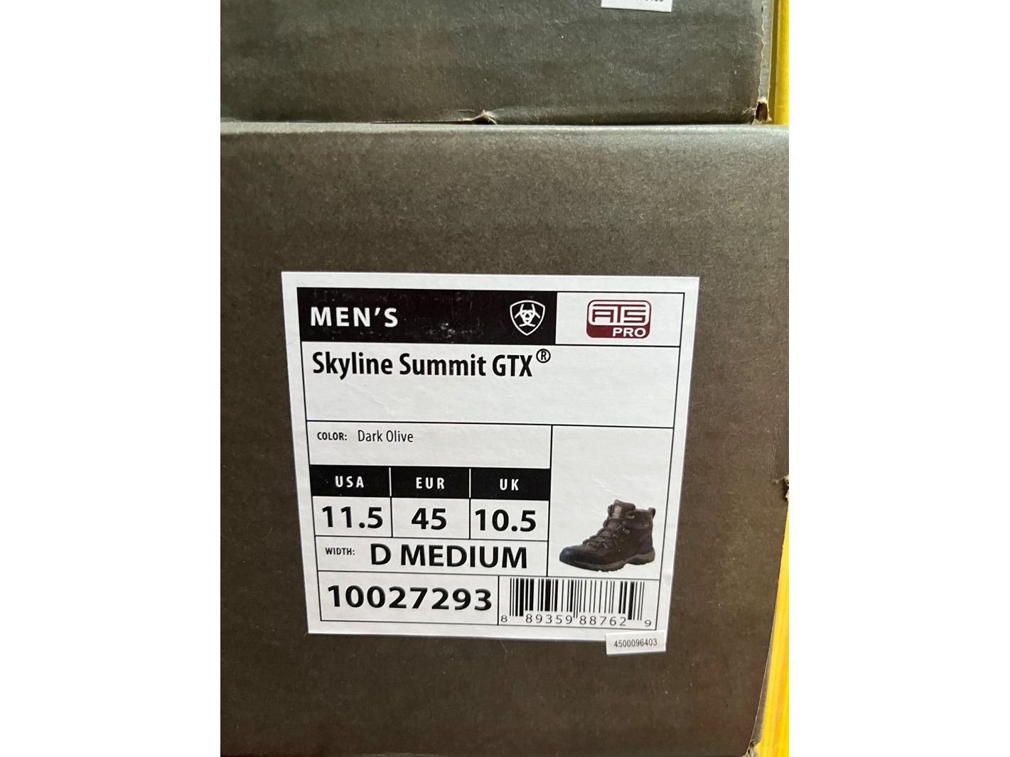 Ariat Skyline Summit Waterproof GTX Boot UK 10.5 D Medium Dark Olive RRP £170