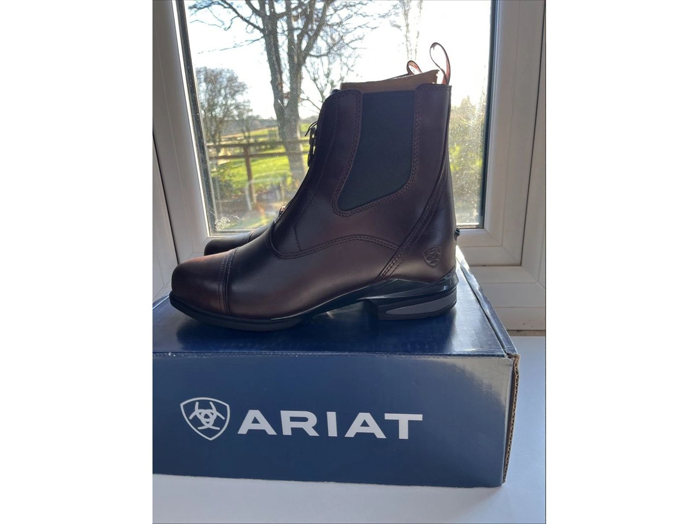Ariat Women Devon Nitro Paddock UK 4.5 B Medium Waxed Chocolate RRP £210