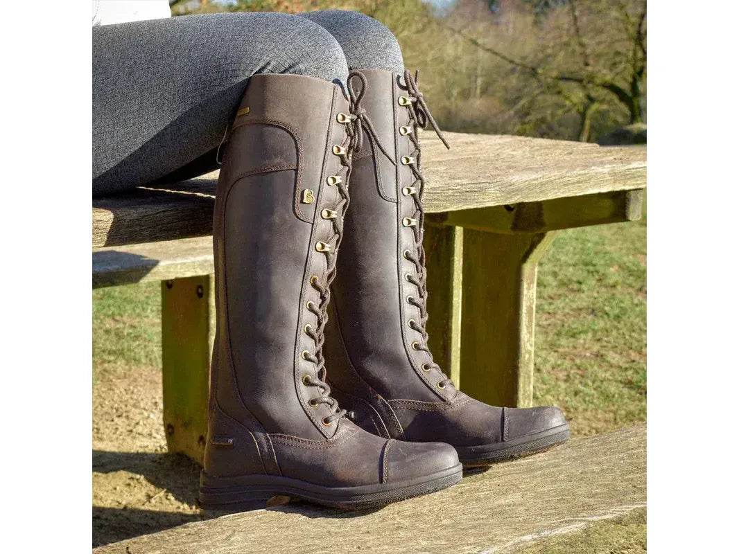 Brogini Scafel Womens Laced Tall Brown Country Boots