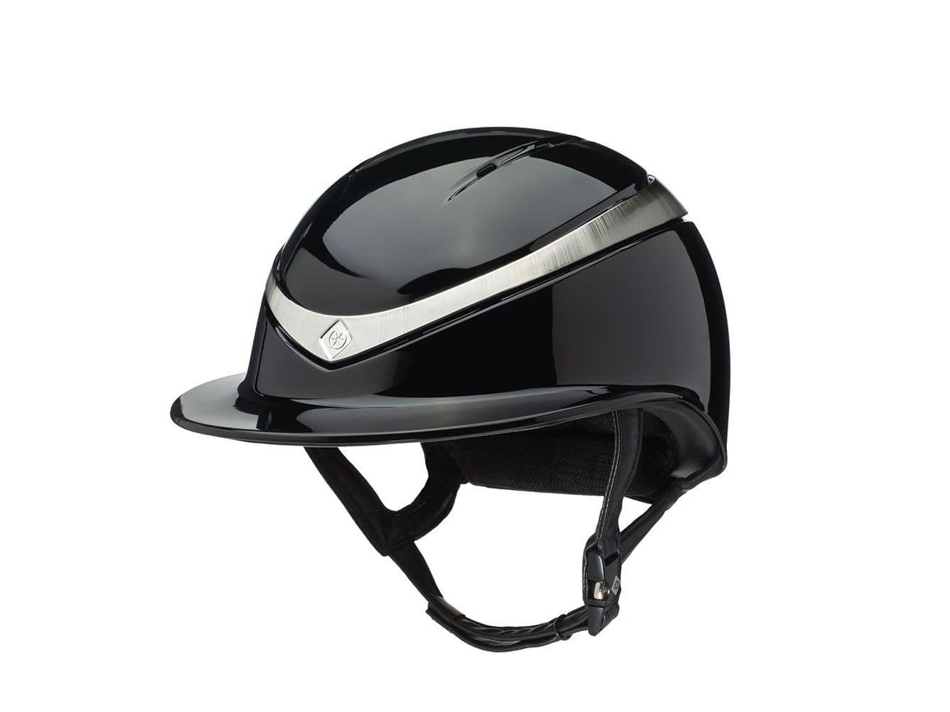 Charles Owen Halo Luxe Riding Helmet - Black Gloss/Platinum