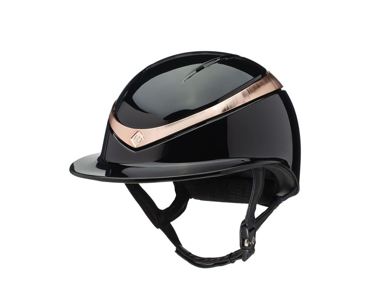 Charles Owen Halo Luxe Riding Helmet - Black Gloss/Rose Gold
