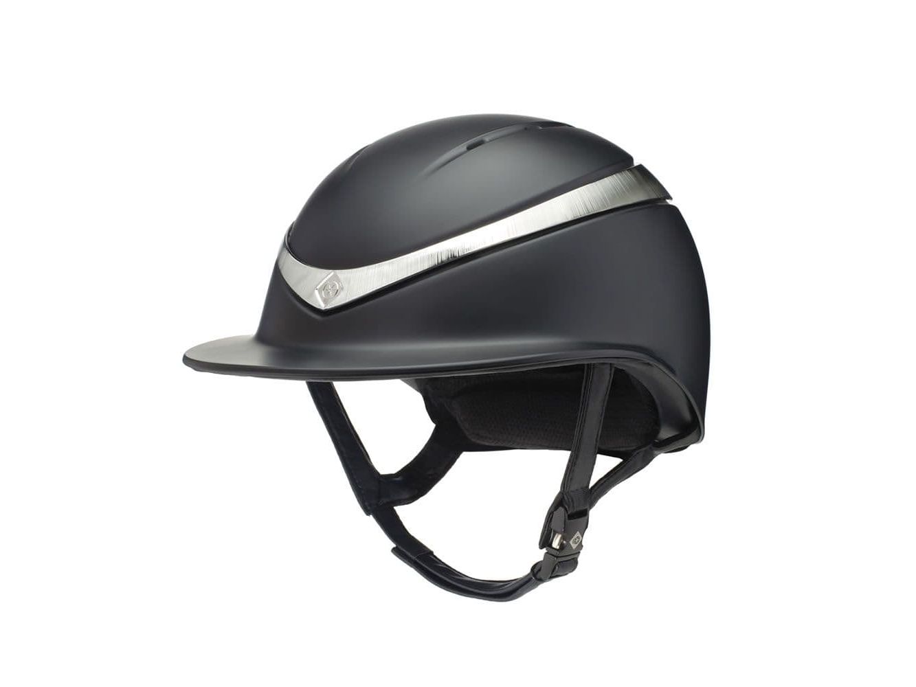 Charles Owen Halo Luxe Riding Helmet - Black Matte/Platinum