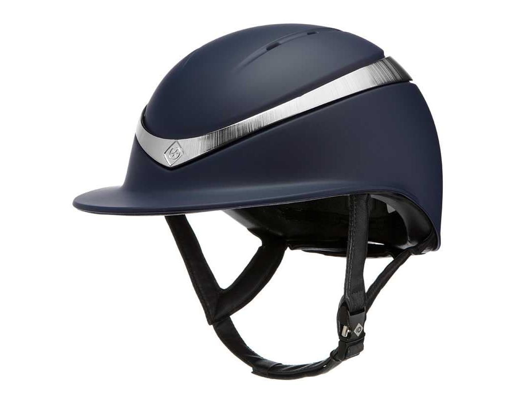 Charles Owen Halo Luxe Riding Helmet - Navy Midnight Matte/Platinum