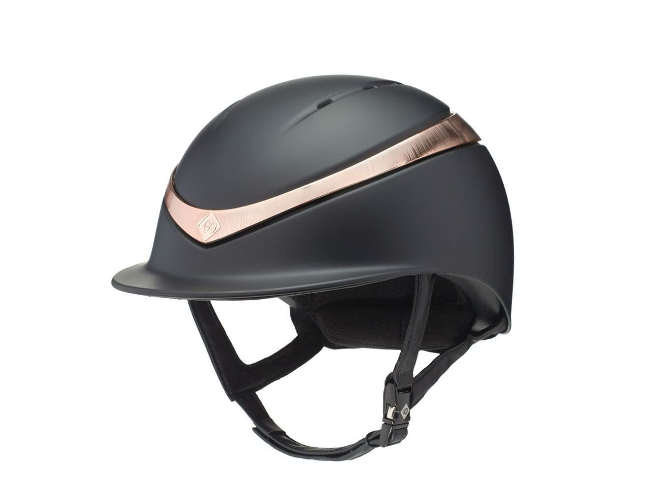 Charles Owen Halo Riding Helmet - Black Matte/Rose Gold