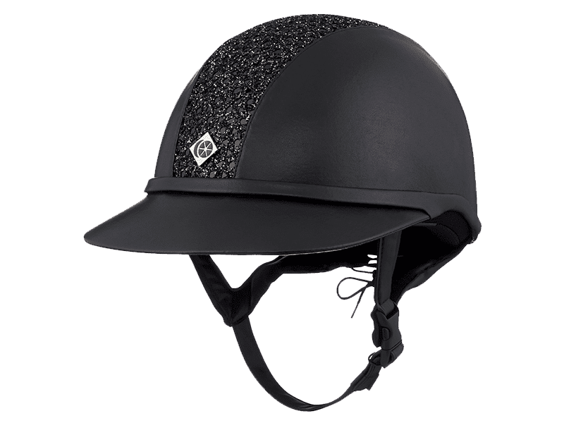 Charles Owen SP8 Plus Riding Helmet - Black Sparkly Leather Look