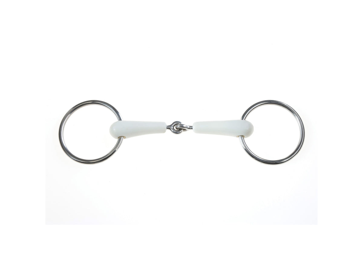 KORSTEEL FLEXI LOOSE RING SNAFFLE BIT IVORY 4.5"