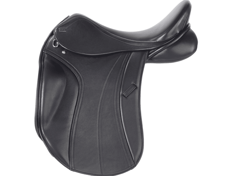 a leather dressage saddle for small adults and teenagers with a chageable gullet tree system