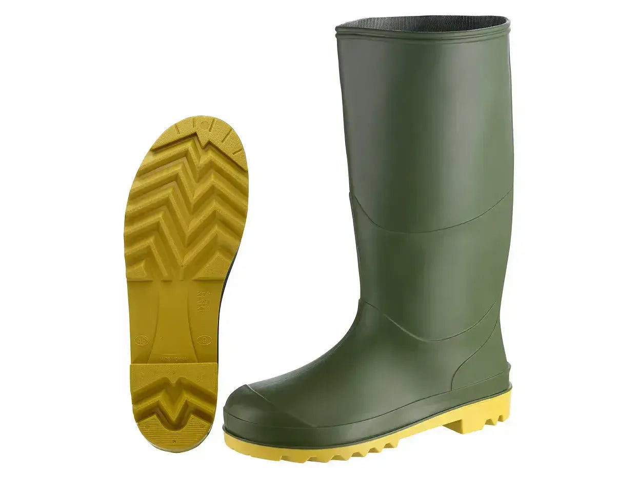 Grubs Berwick Durable PVC Wellington Adults Green Boots