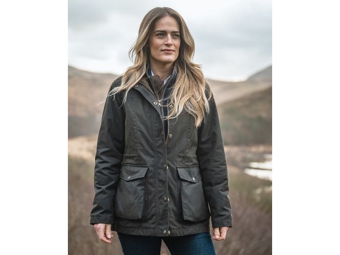 Hoggs Of Fife Caledonia Ladies Wax Jacket 2XL (18-20) Antique Olive  RRP £149.95