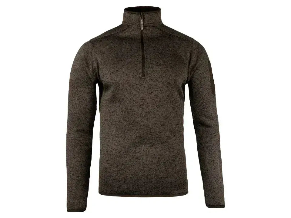 Jack Pyke Melange Quarter Zip Fleece Brown Fleck