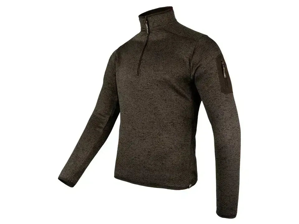 Jack Pyke Melange Quarter Zip Fleece Brown Fleck