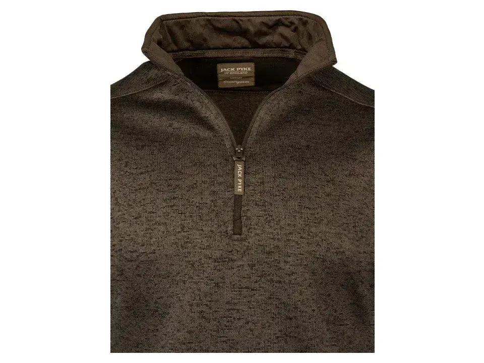 Jack Pyke Melange Quarter Zip Fleece Brown Fleck