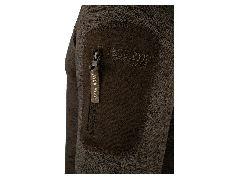 Jack Pyke Melange Quarter Zip Fleece Brown Fleck