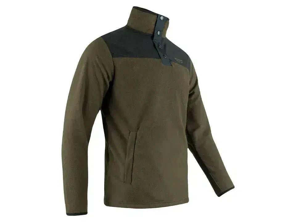 Jack Pyke Snap Neck Fleece Top Dark Olive