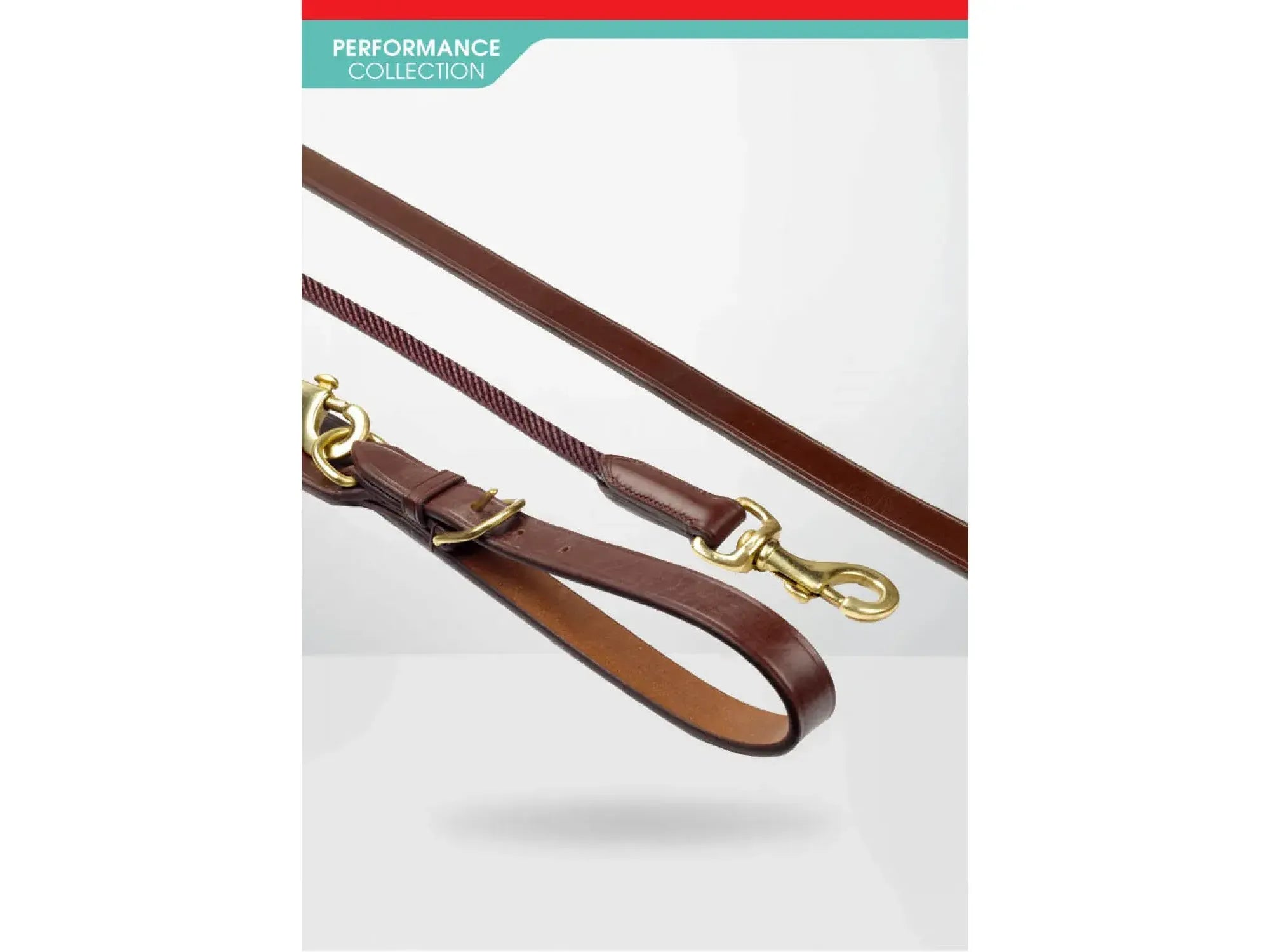John Whitaker Leather Draw Reins with Rope Insert
