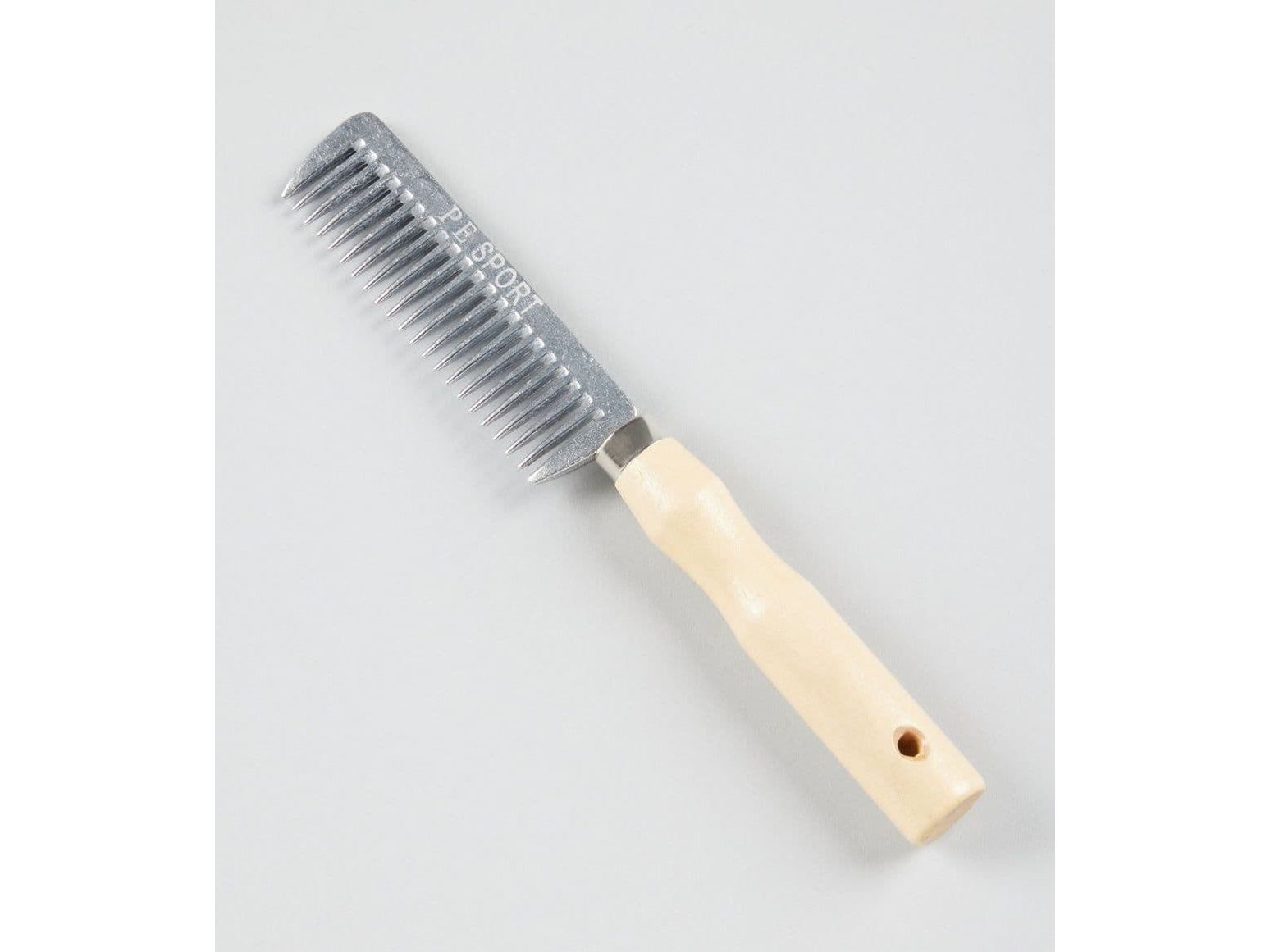 Premier Equine Aluminium Mane Comb with Wooden Handle