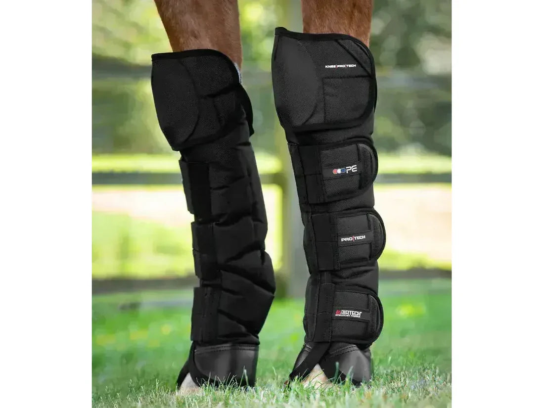 Premier Equine Ballistic Knee Pro-Tech Horse Travel Boots Large Black RRP £85.54