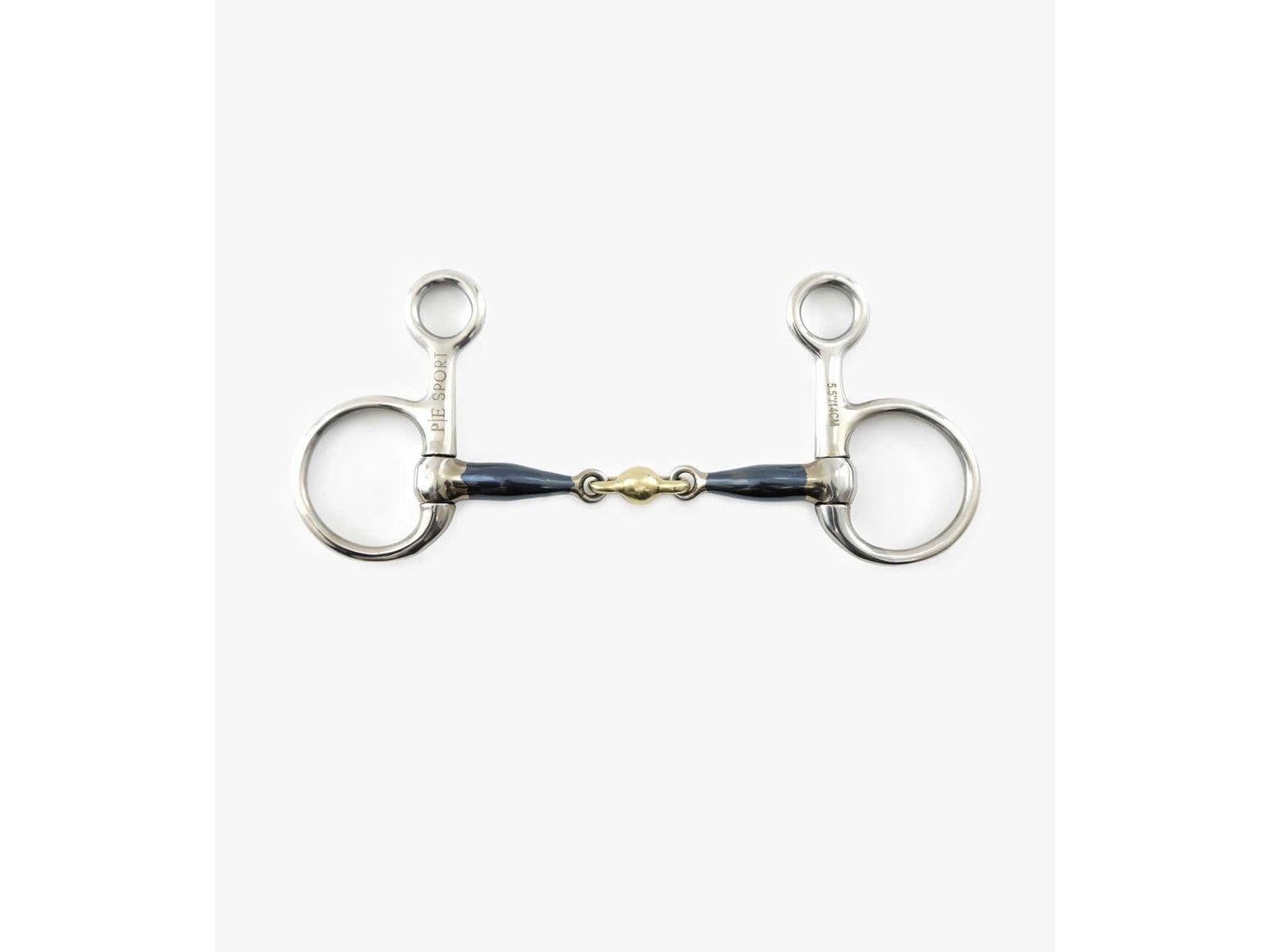 Premier Equine Blue Sweet Iron Hanging Cheek with Brass Alloy Lozenge
