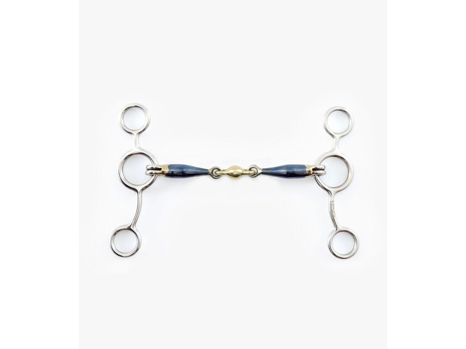 Premier Equine Blue Sweet Iron Tom Thumb Bit with Brass Alloy Lozenge