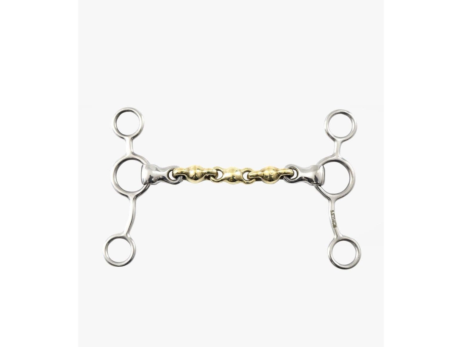 Premier Equine Brass Alloy Tom Thumb Bit with Waterford Mouth