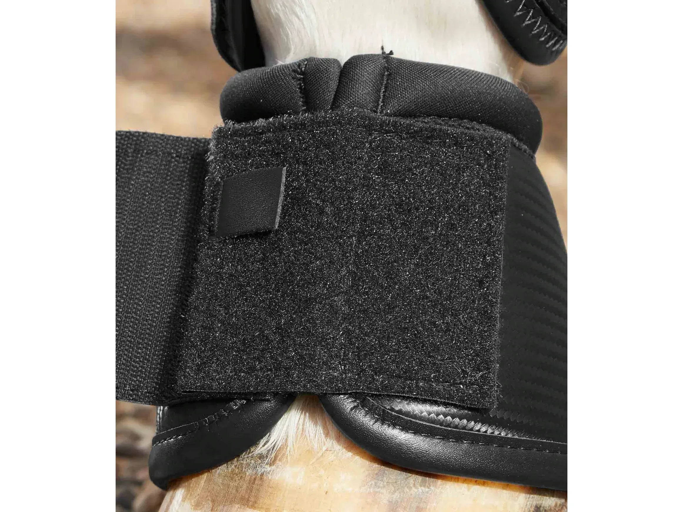 Premier Equine Carbon Wrap Over Reach Boots Black RRP £37.00