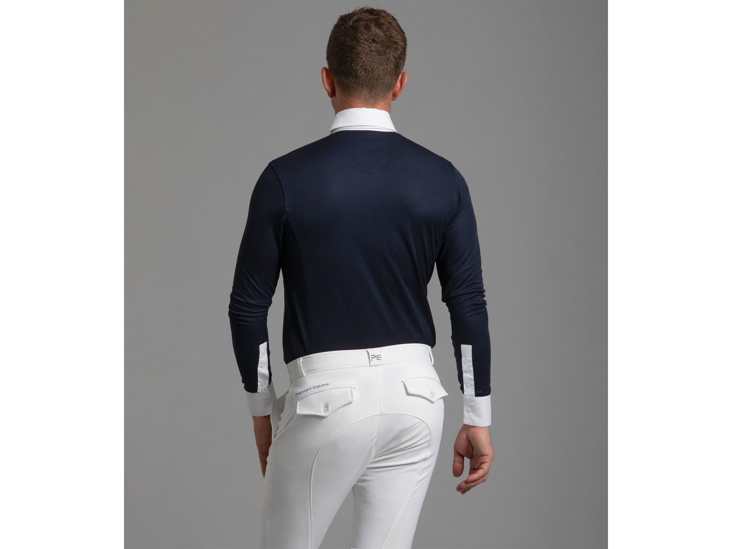 Premier Equine Giulio Men's Long Sleeve Navy Show Shirt