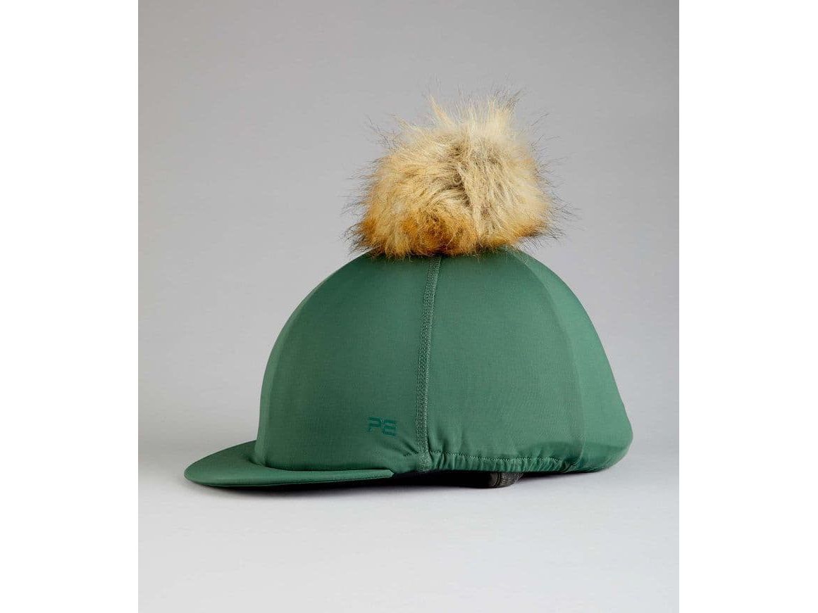 Premier Equine Jersey Hat Silk with Faux Fur Pom Pom