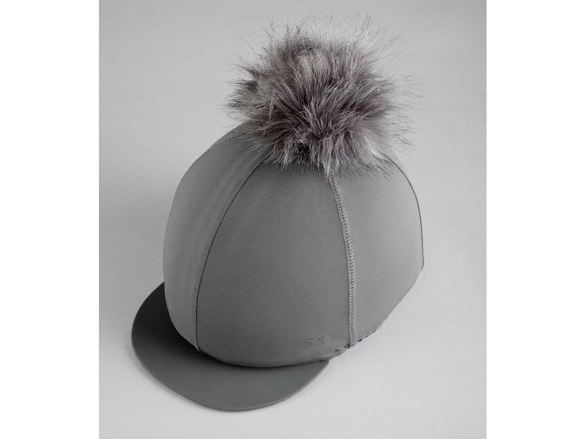 Premier Equine Jersey Hat Silk with Faux Fur Pom Pom