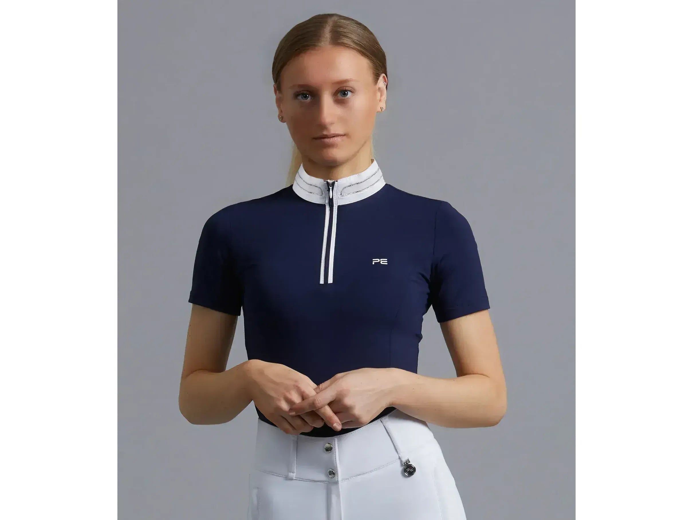 Premier Equine Maria Diamante Show Shirt - Navy