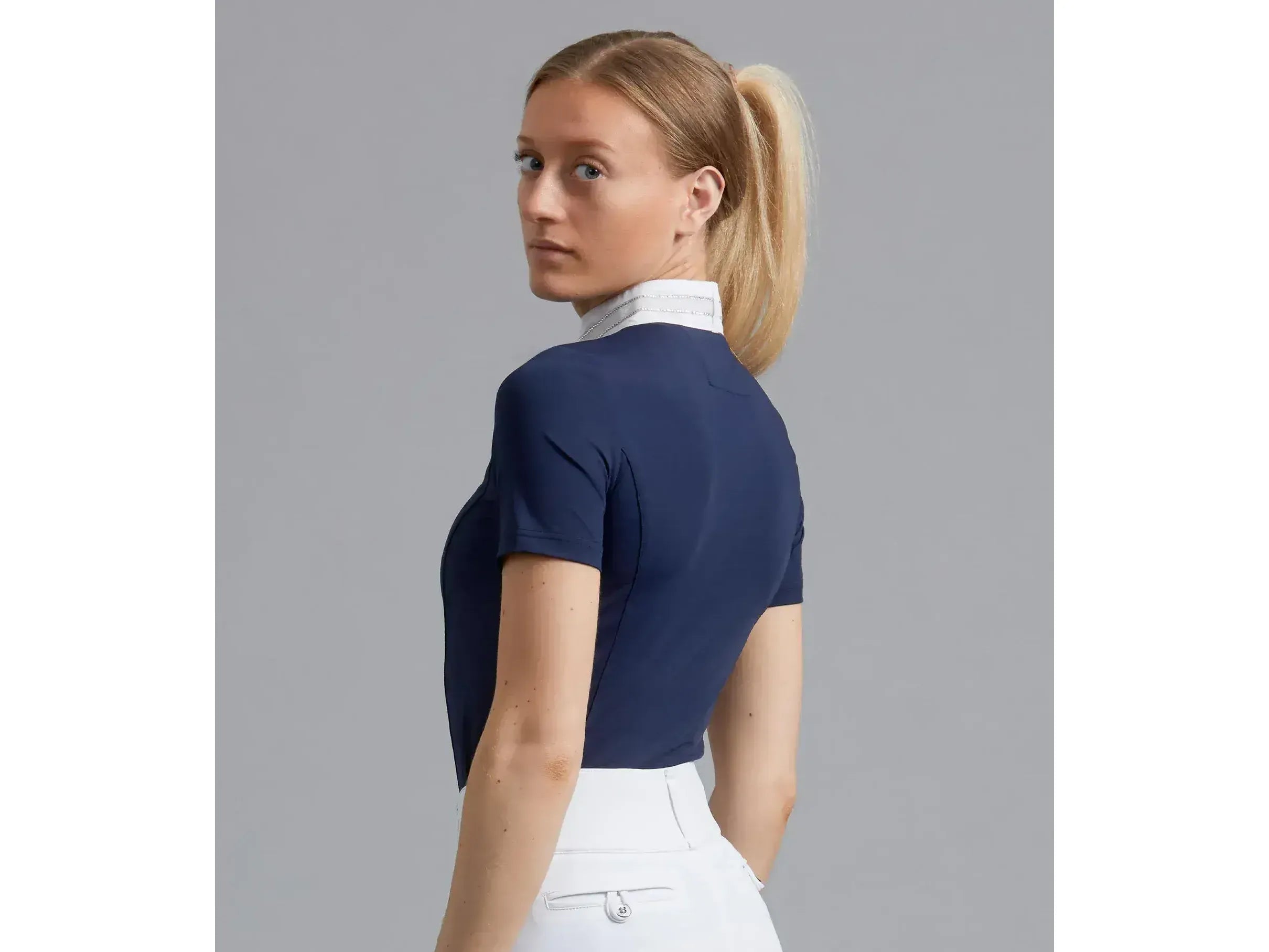 Premier Equine Maria Diamante Show Shirt - Navy