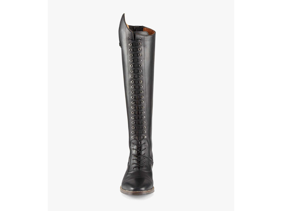 Premier Equine Maurizia Ladies Lace Front Tall Leather Riding Boots in Black
