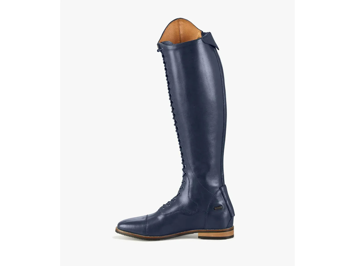 Premier Equine Maurizia Ladies Lace Front Tall Leather Riding Boots in Navy
