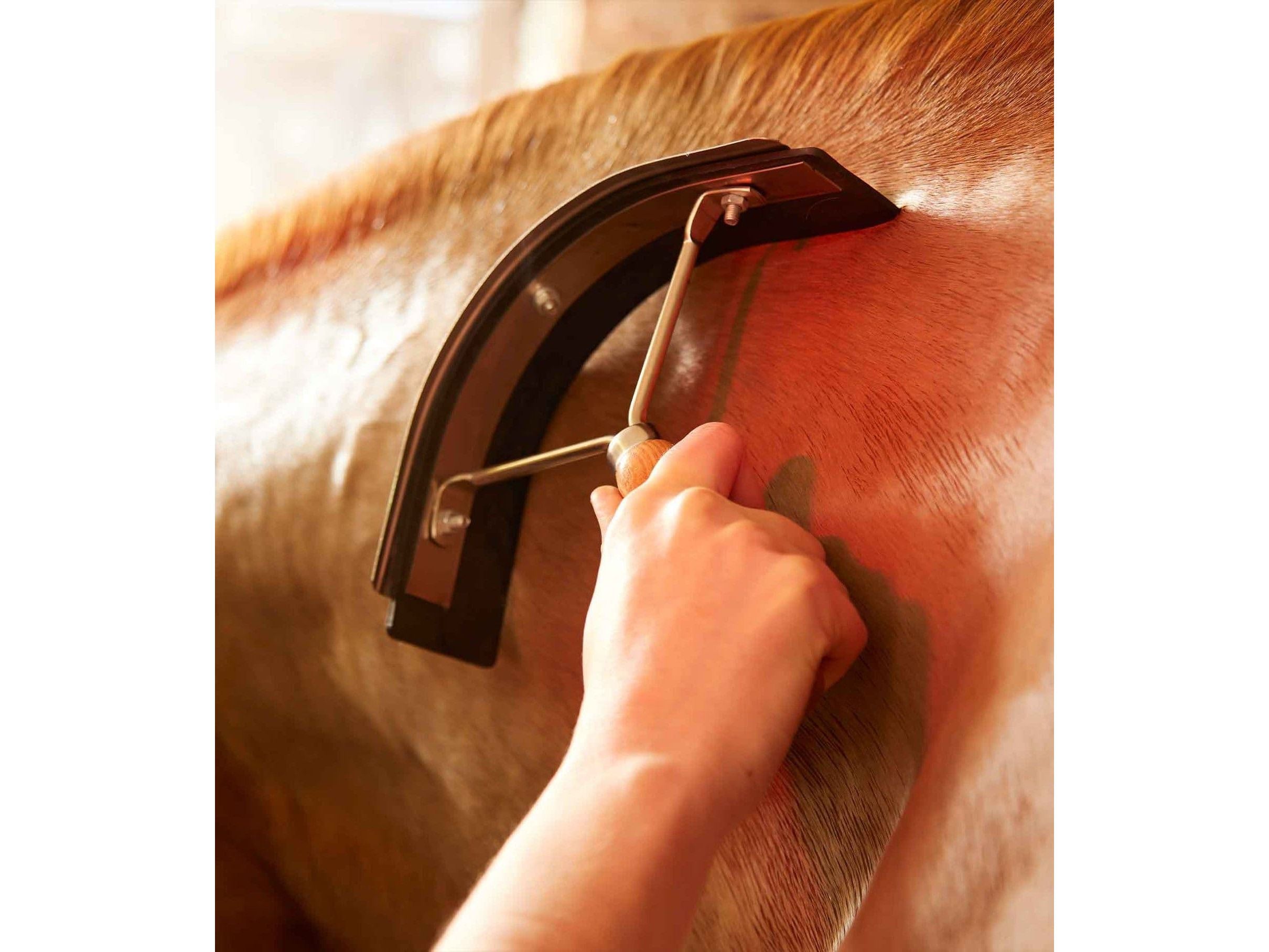 Premier Equine Metal Sweat Scraper with Wooden Handle