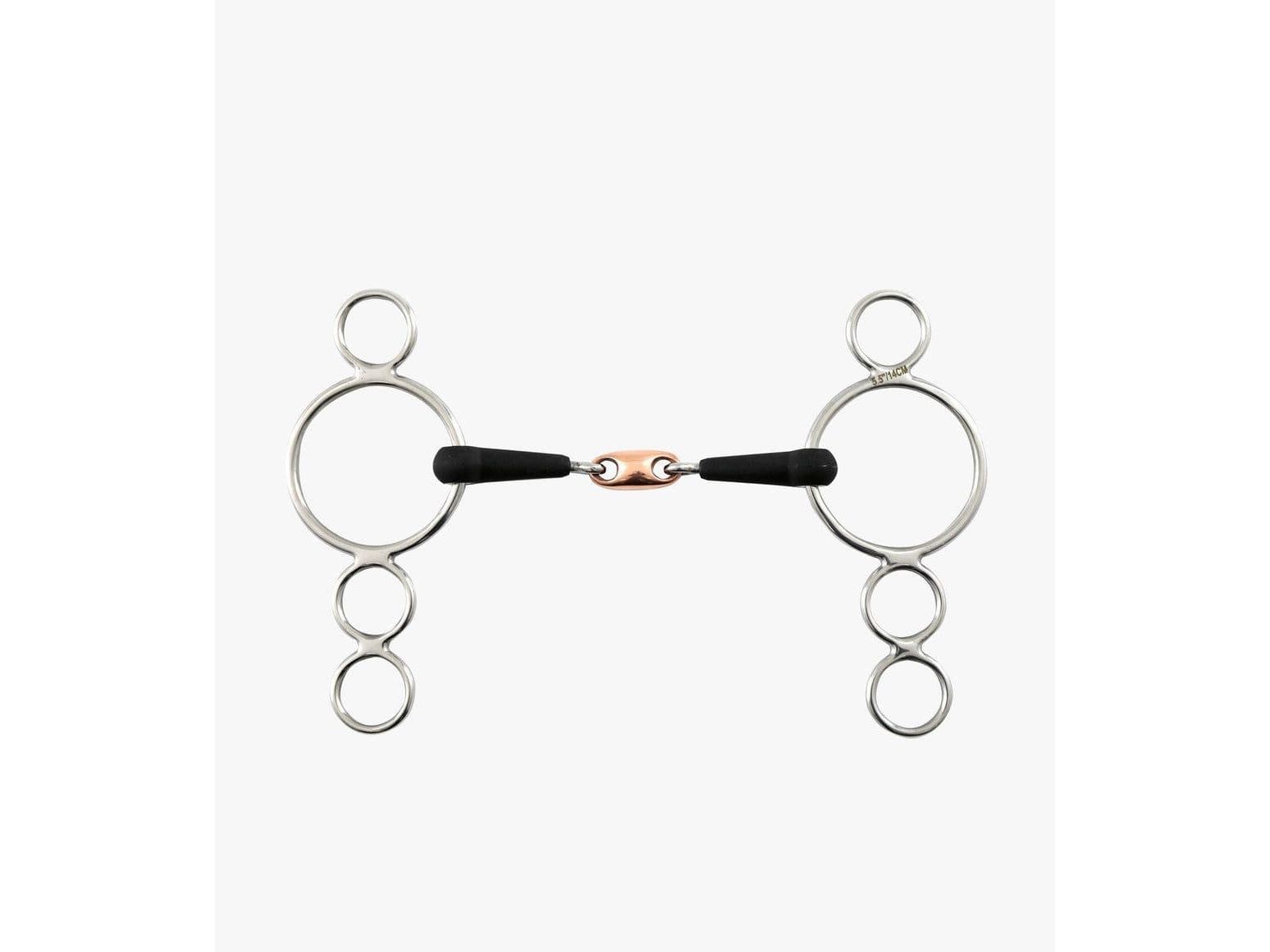 Premier Equine Rubber Three Ring Dutch Gag with Lozenge